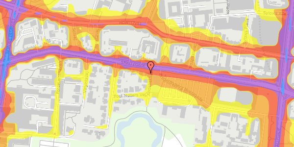 Trafikstøjkort på Smallegade 31, st. th, 2000 Frederiksberg