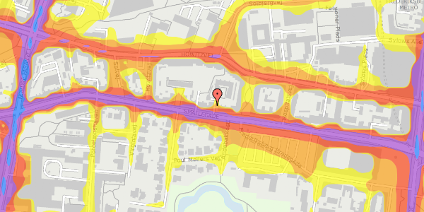 Trafikstøjkort på Smallegade 32, st. th, 2000 Frederiksberg