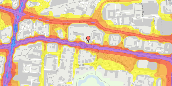 Trafikstøjkort på Smallegade 34, st. 2, 2000 Frederiksberg