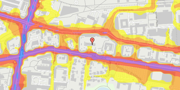 Trafikstøjkort på Smallegade 36C, 1. th, 2000 Frederiksberg