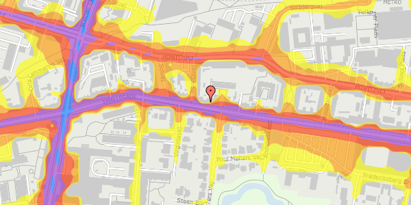 Trafikstøjkort på Smallegade 38A, st. , 2000 Frederiksberg