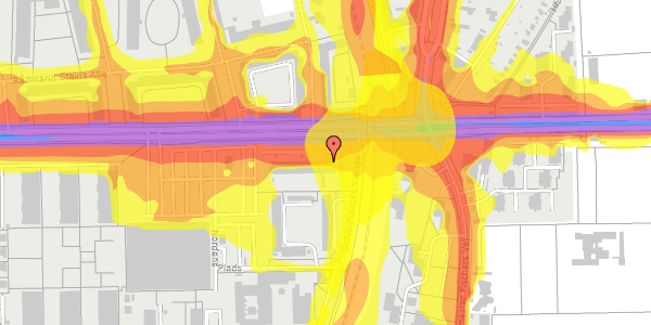 Trafikstøjkort på Sofus Francks Vænge 14, 8. th, 2000 Frederiksberg