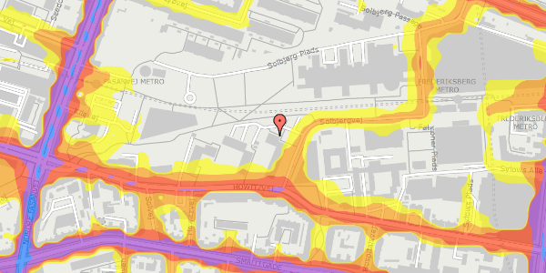 Trafikstøjkort på Solbjergvej 24, 1. mf, 2000 Frederiksberg