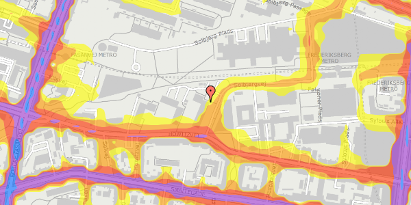 Trafikstøjkort på Solbjergvej 26, st. th, 2000 Frederiksberg