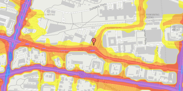 Trafikstøjkort på Solbjergvej 30, 1. tv, 2000 Frederiksberg