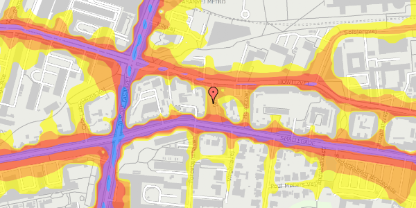 Trafikstøjkort på Solvej 3, 1. th, 2000 Frederiksberg