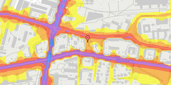 Trafikstøjkort på Solvej 5, st. th, 2000 Frederiksberg