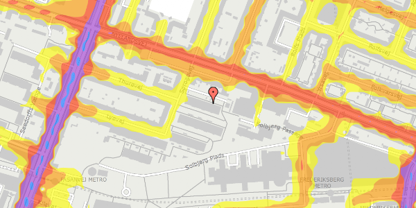 Trafikstøjkort på Sprogøvej 7, 1. mf, 2000 Frederiksberg