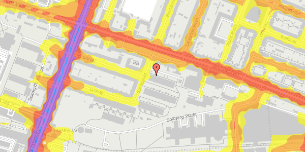 Trafikstøjkort på Sprogøvej 11, 2. mf, 2000 Frederiksberg