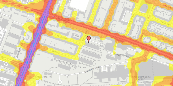 Trafikstøjkort på Sprogøvej 11, 3. mf, 2000 Frederiksberg