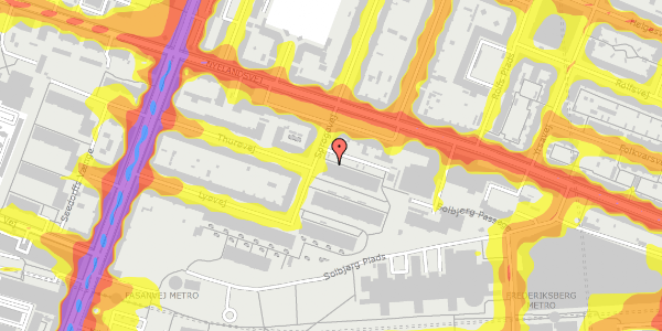 Trafikstøjkort på Sprogøvej 11, 4. mf, 2000 Frederiksberg