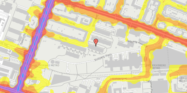 Trafikstøjkort på Sprogøvej 27, 1. mf, 2000 Frederiksberg