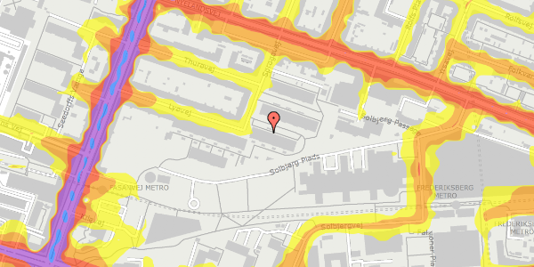 Trafikstøjkort på Sprogøvej 27, 3. mf, 2000 Frederiksberg