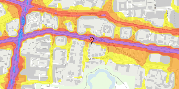 Trafikstøjkort på Steen Blichers Vej 1, 1. th, 2000 Frederiksberg