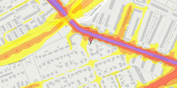 Trafikstøjkort på Stockflethsvej 36, 2000 Frederiksberg