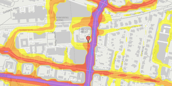 Trafikstøjkort på Sylows Alle 2, 2. th, 2000 Frederiksberg