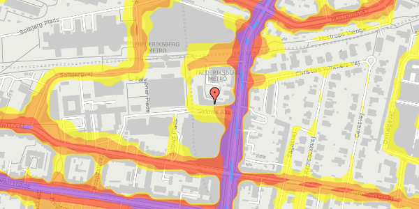 Trafikstøjkort på Sylows Alle 4, st. 1, 2000 Frederiksberg