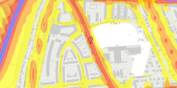 Trafikstøjkort på Sønderjyllands Alle 19, st. tv, 2000 Frederiksberg