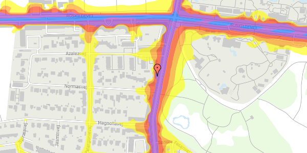 Trafikstøjkort på Søndre Fasanvej 54A, st. 2, 2000 Frederiksberg