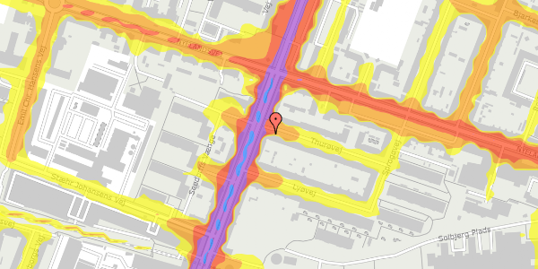 Trafikstøjkort på Thurøvej 2, kl. , 2000 Frederiksberg