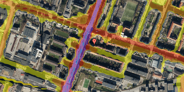 Trafikstøjkort på Thurøvej 3, 2. th, 2000 Frederiksberg