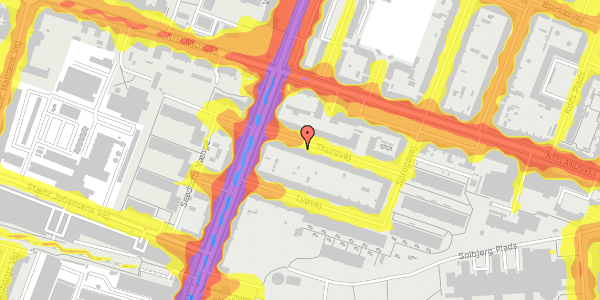 Trafikstøjkort på Thurøvej 8, 4. tv, 2000 Frederiksberg