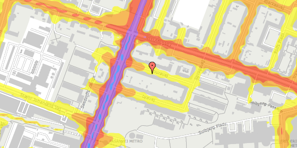 Trafikstøjkort på Thurøvej 10, st. th, 2000 Frederiksberg