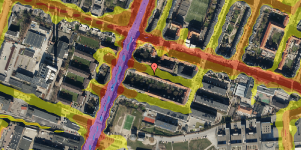 Trafikstøjkort på Thurøvej 10, 4. th, 2000 Frederiksberg