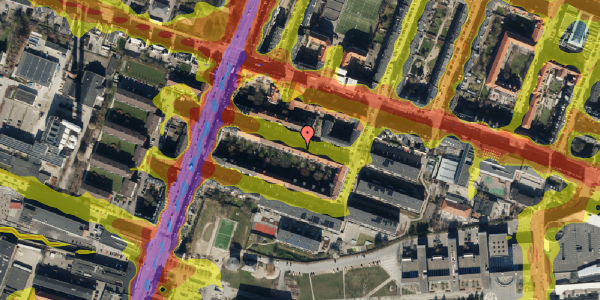 Trafikstøjkort på Thurøvej 16, 3. th, 2000 Frederiksberg