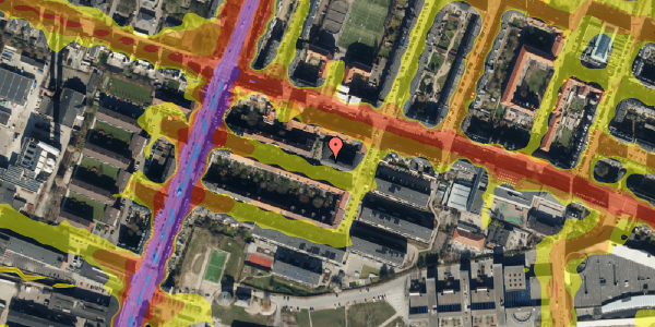 Trafikstøjkort på Thurøvej 19, 3. th, 2000 Frederiksberg