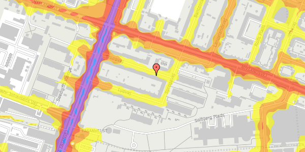 Trafikstøjkort på Thurøvej 20, st. tv, 2000 Frederiksberg