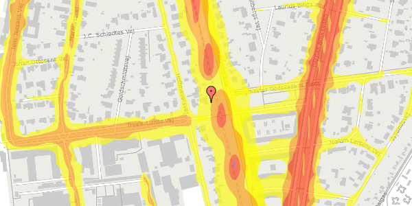 Trafikstøjkort på Troels-Lunds Vej 2, 2000 Frederiksberg