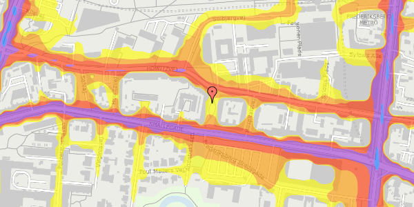 Trafikstøjkort på Ved Andebakken 7, 4. th, 2000 Frederiksberg