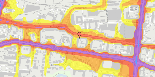 Trafikstøjkort på Ved Andebakken 10, 1. mf, 2000 Frederiksberg