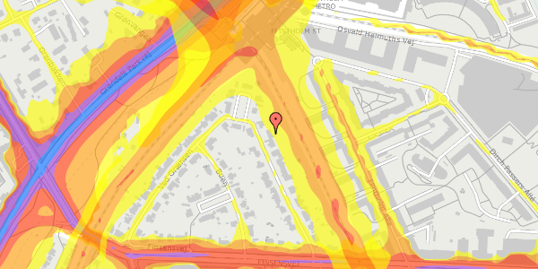 Trafikstøjkort på Ved Grænsen 32, 2000 Frederiksberg