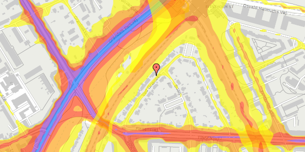 Trafikstøjkort på Ved Grænsen 72, 2000 Frederiksberg