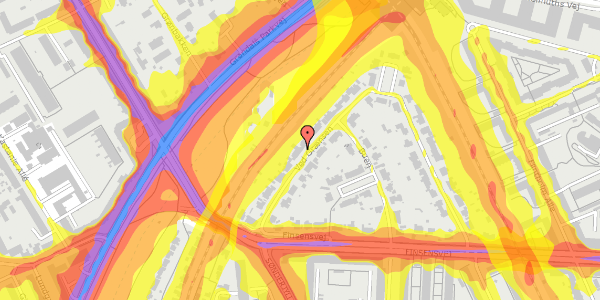 Trafikstøjkort på Ved Grænsen 76, 2000 Frederiksberg