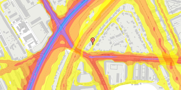 Trafikstøjkort på Ved Grænsen 90, 2000 Frederiksberg