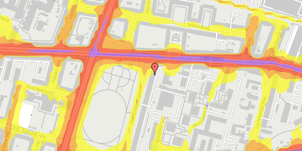 Trafikstøjkort på Ved Lindevangen 32, 3. tv, 2000 Frederiksberg