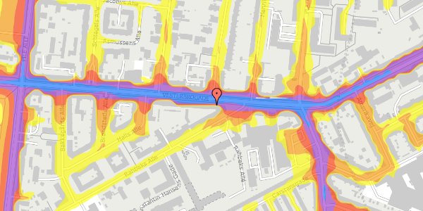 Trafikstøjkort på Vesterbrogade 163, 4. th, 1800 Frederiksberg C