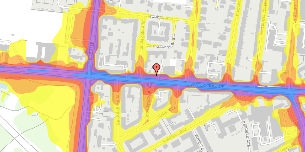 Trafikstøjkort på Vesterbrogade 194, 3. , 1800 Frederiksberg C