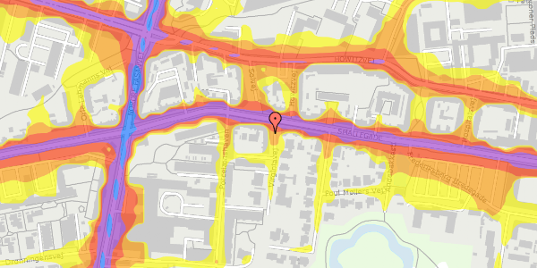 Trafikstøjkort på Virginiavej 2, 4. th, 2000 Frederiksberg