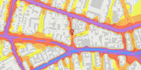 Trafikstøjkort på Værnedamsvej 7, 1819 Frederiksberg C