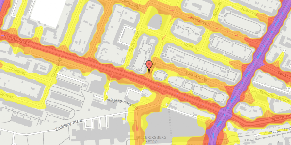 Trafikstøjkort på Yrsavej 3, 2. , 2000 Frederiksberg