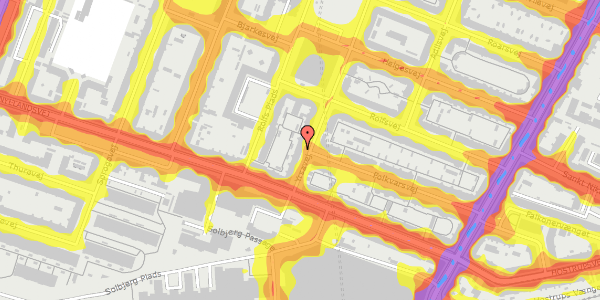 Trafikstøjkort på Yrsavej 9, 1. tv, 2000 Frederiksberg