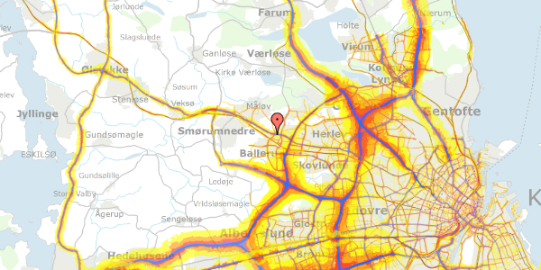 Trafikstøjkort på Bispevangen 12, 14. th, 2750 Ballerup