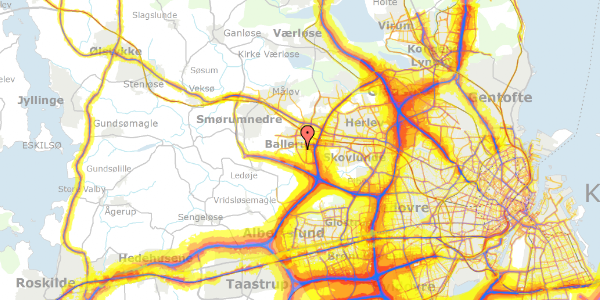 Trafikstøjkort på Bueparken 44, 2750 Ballerup