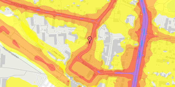 Trafikstøjkort på Bydammen 32, 1. th, 2750 Ballerup