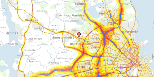Trafikstøjkort på Degnevangen 7, 2750 Ballerup