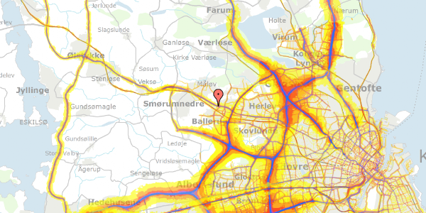Trafikstøjkort på Degnevangen 21, 2750 Ballerup
